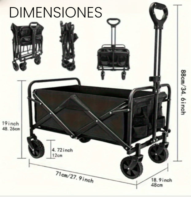 Carrito de arrastre plegable Cap. 70kg
