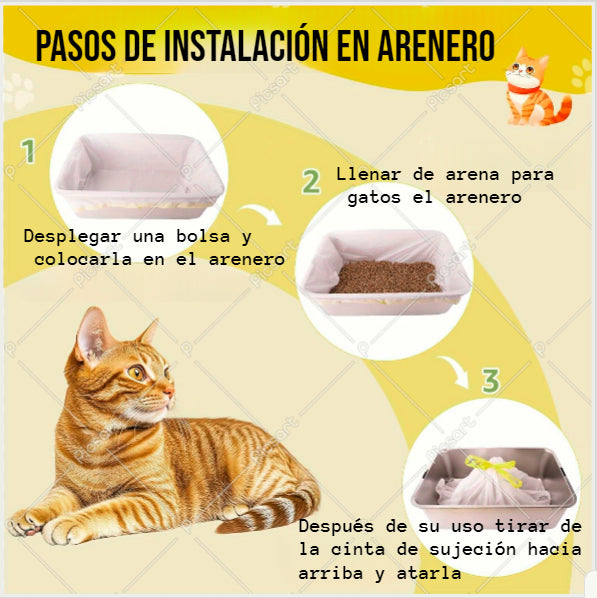 20 Bolsas de 40x35cms para Arenero de Gatos