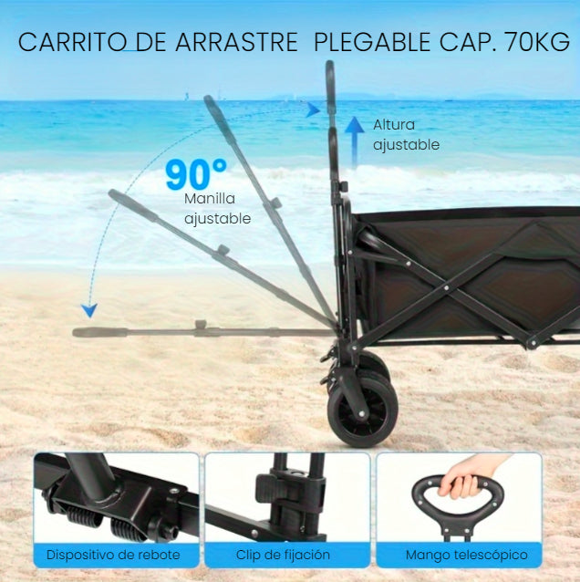 Carrito de arrastre plegable Cap. 70kg