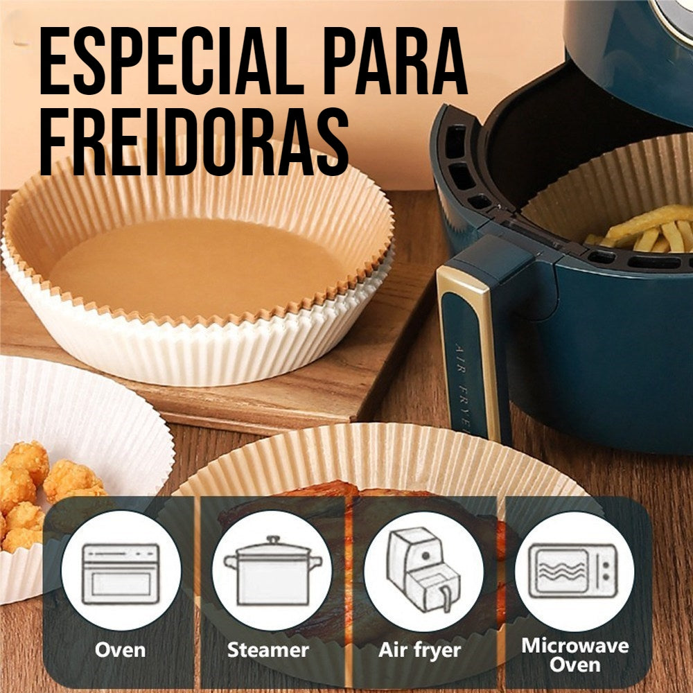 100 Revestimientos Desechables Antiadherentes para Freidoras