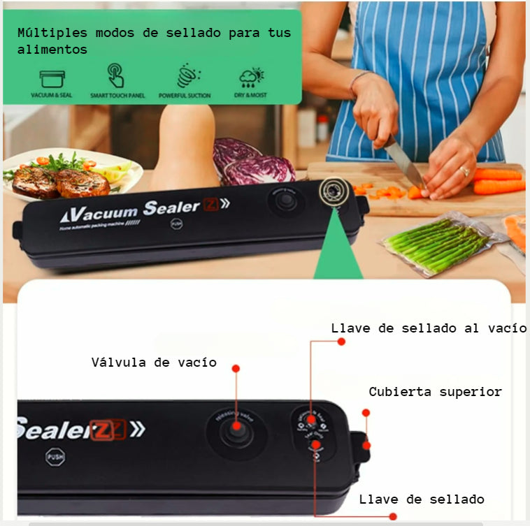 Maquina Selladora al Vacío + 1 Rollo de 5mts