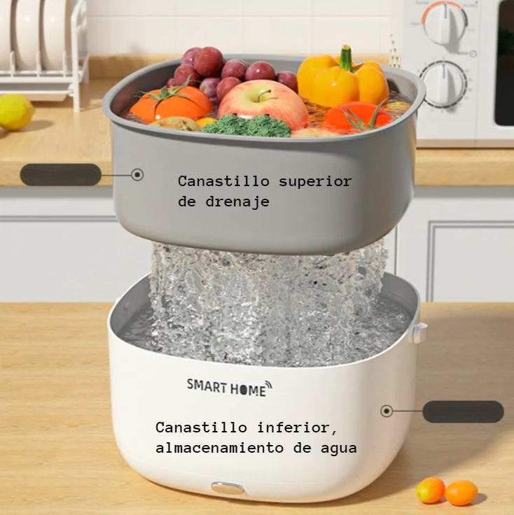 Lavadora ultrasónica de verduras