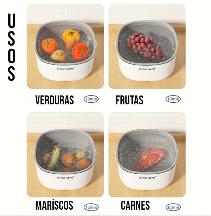 Lavadora ultrasónica de verduras
