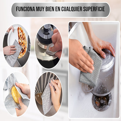 5 Paños de  Limpieza Metálico Multifuncional