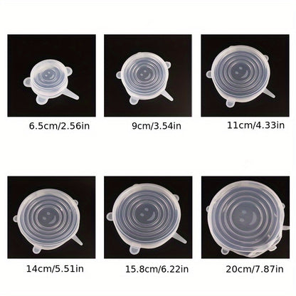 6 Fundas  Elásticas de Silicona Reutilizable