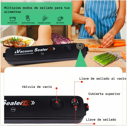 Maquina Selladora al Vacío + 1 Rollo de 5mts