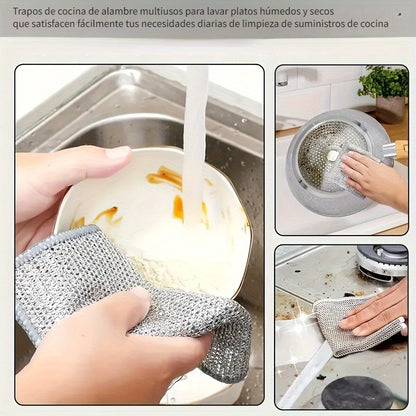 5 Paños de  Limpieza Metálico Multifuncional